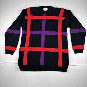 Vintage Outlander Collection Mens black  Sweater fits M Wool Blend Funky 90s Y2K